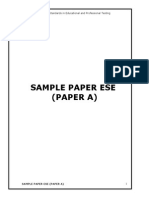 Sample Paper Ese (Paper A) : Building Standards in Educational and Professional Testing