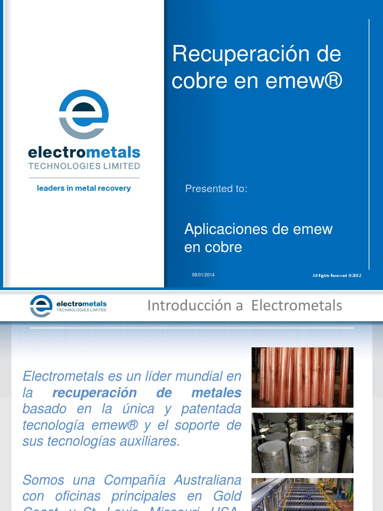 Presentación General-Emew-Cobre | PDF | Electrodo | Ciencias fisicas