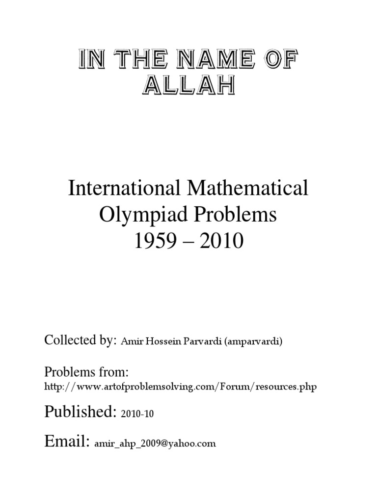 IMO Problems Collection 1959-2010 | PDF