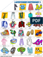 Clothes Pictionary 1 Poster Vocabulary Worksheet PDF