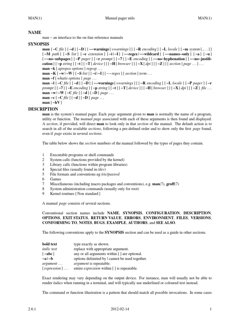 Name Synopsis | PDF | Command Line Interface | Parameter (Computer ...