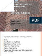 ECE-302: Building Materials & Construction Unit - 1: Lecture - 7: Bricks