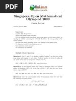 Singapore Open Mathematical Olympiad 2009