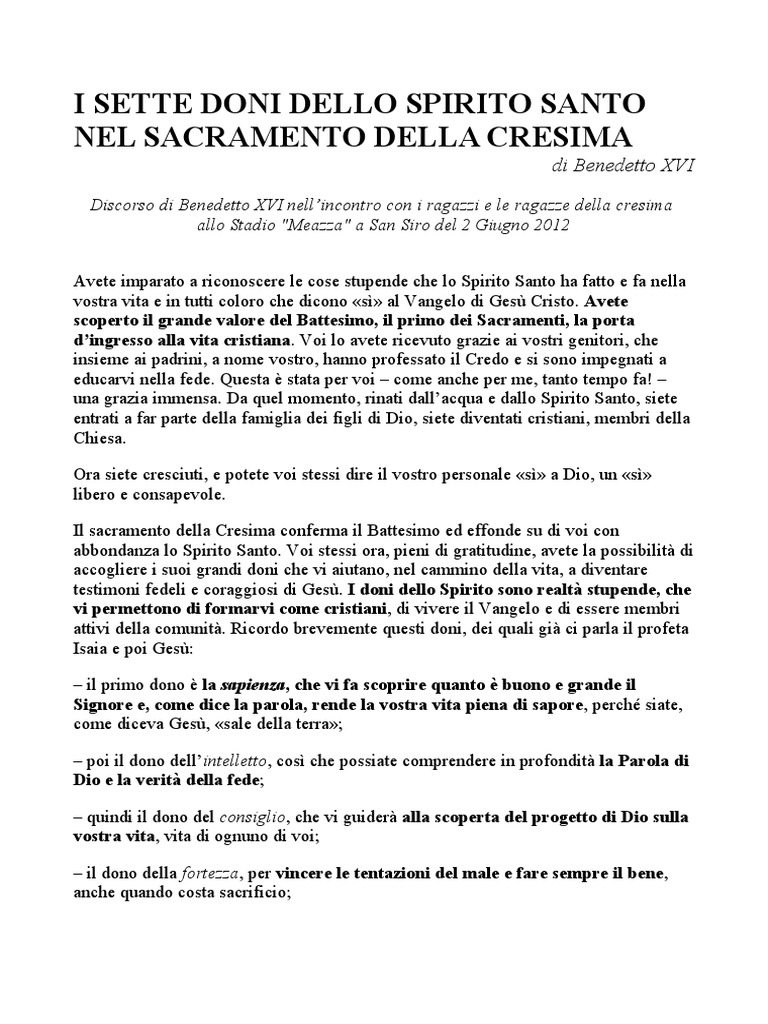 I Sette Doni Dello Spirito Santo Pdf i Sette Doni Dello Spirito Santo