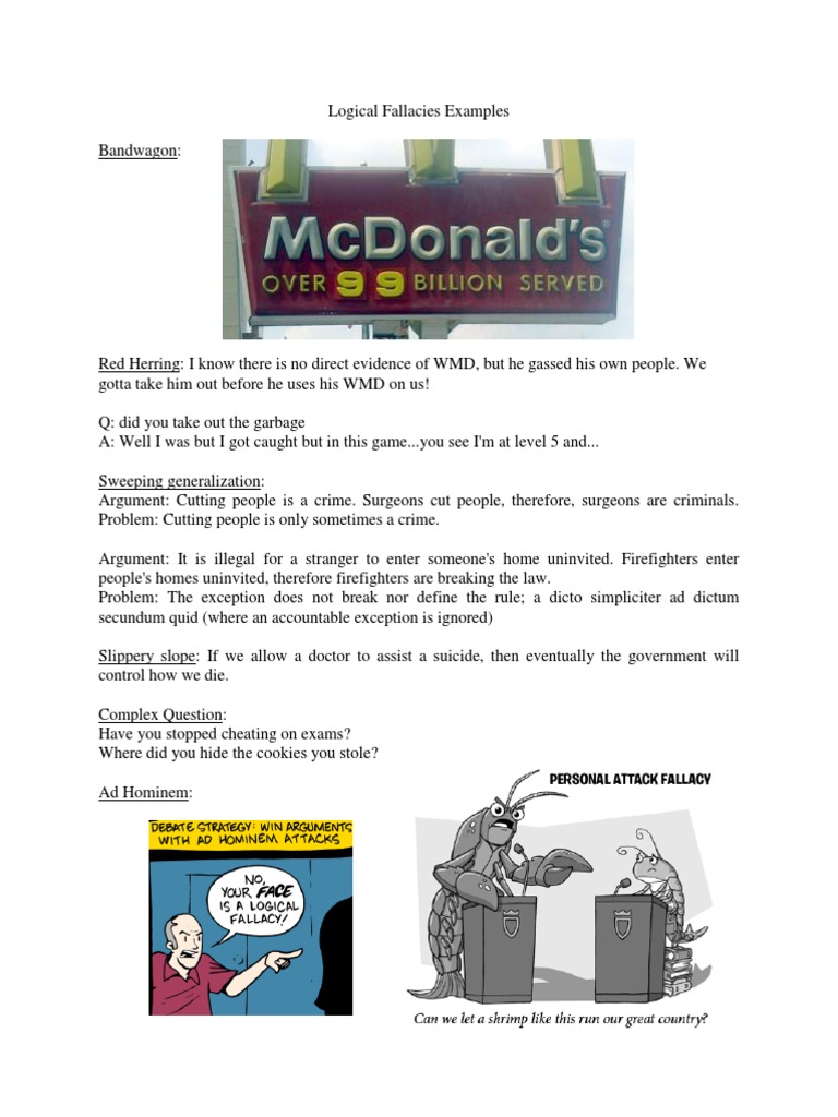 Logical Fallacies Examples | PDF | Mystery, Thriller & Crime Fiction