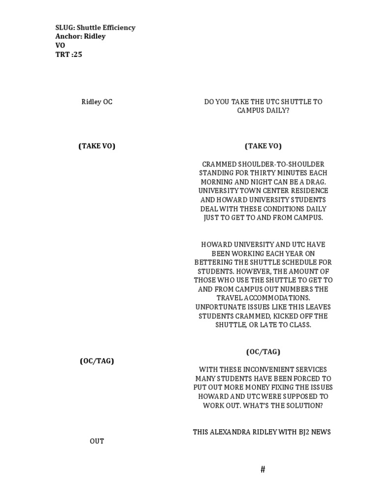 Shuttle Challenges for Howard Students | PDF