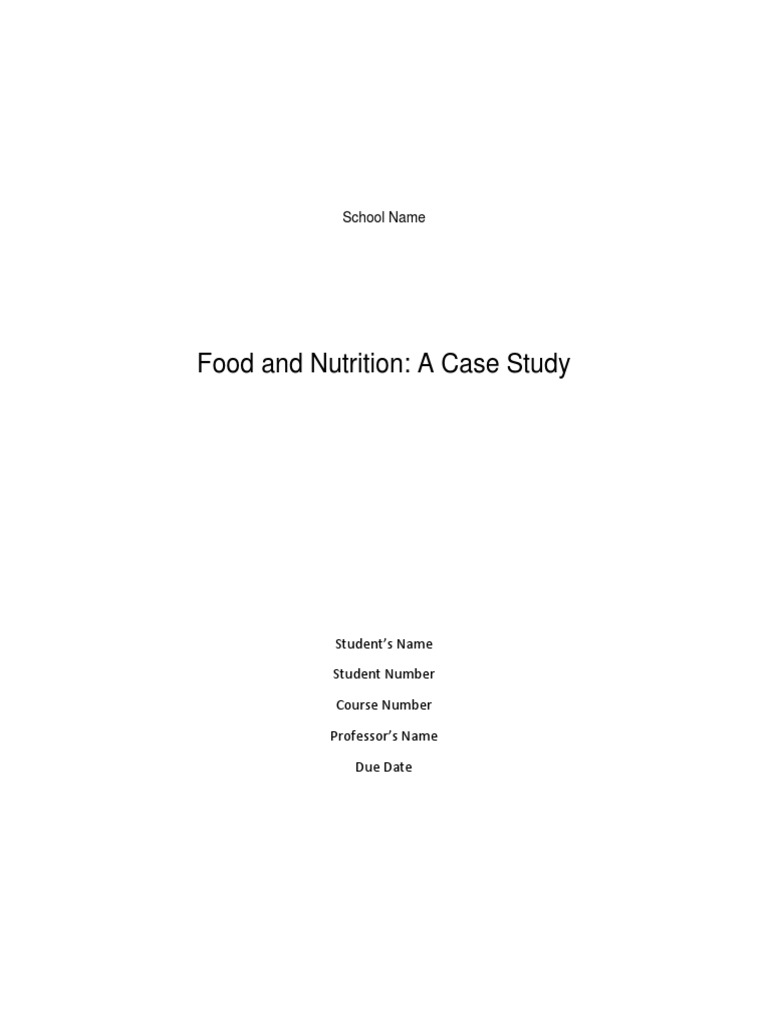 Sample Master's Capstone Project PDF Nutrition Diet & Nutrition