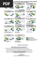 2014 Payroll Calendar for Student Employees