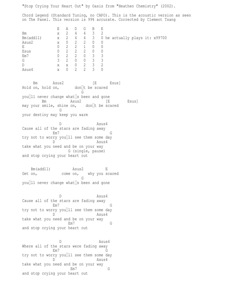 Stop Crying Your Heart Out | PDF