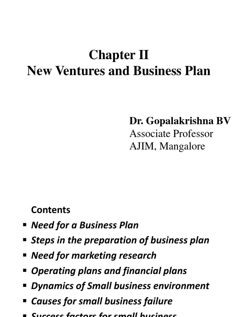 business plan chapter 2