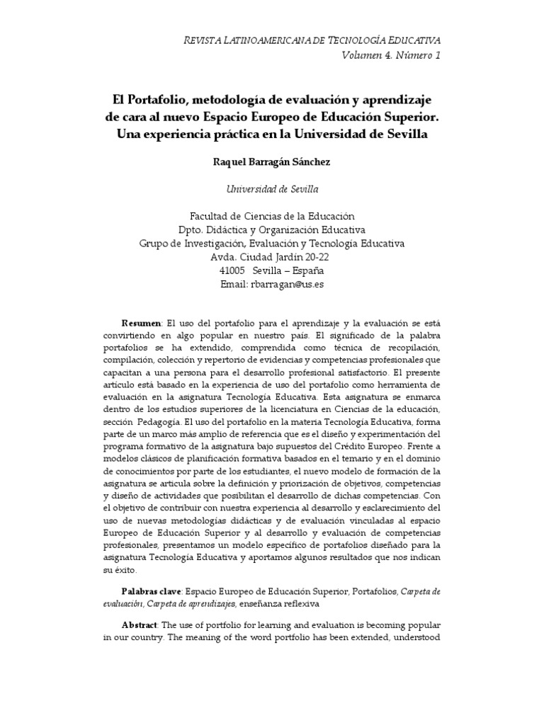 Revista Latinoamericana de Tecnología Educativa PDF Evaluación