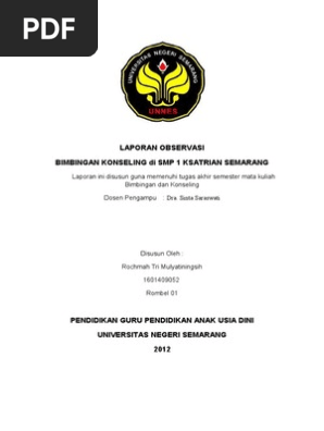 Laporan Observasi Bk Di Smp 1 Ksatrian