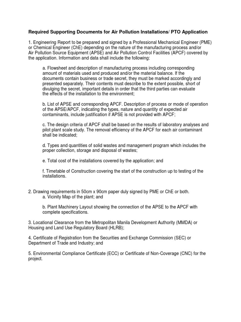 DENR and LLDA Permit Requirements Guide | PDF | Waste | Specification ...
