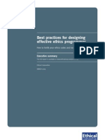 Ethical Corporation Report Summary - Best Practices in Designing Ethics Programmes