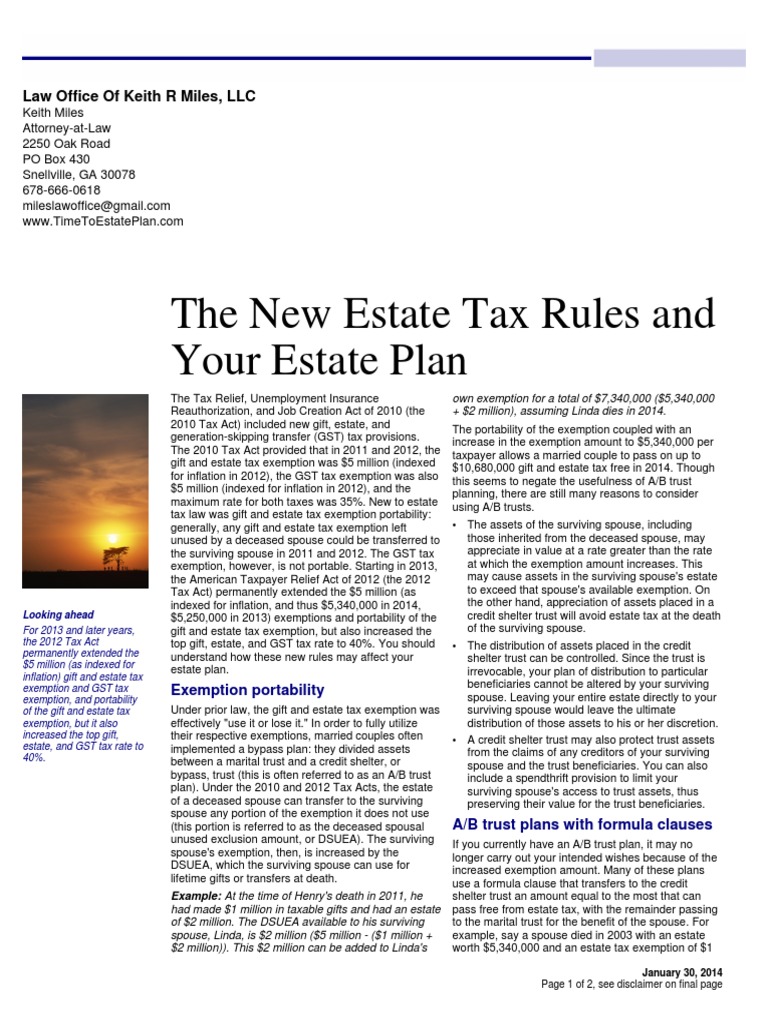 new estate tax rules and your estate plan Estate Tax In The United