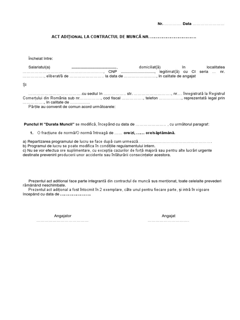 Act Aditional Modificare Program 2