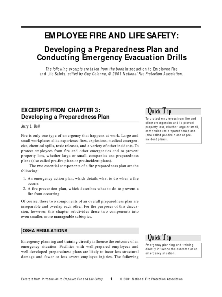 Fire and Life Safety Evacuation OSHA Occupational Safety And Health