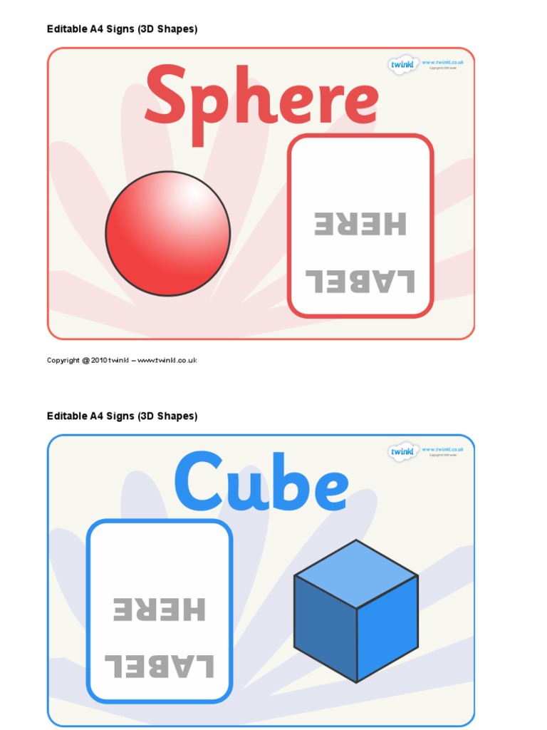 T M 165 Editable Class Group Signs 3D Shapes | PDF | Home & Garden