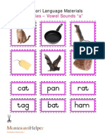 Montessori Pink Series Language Vowels A