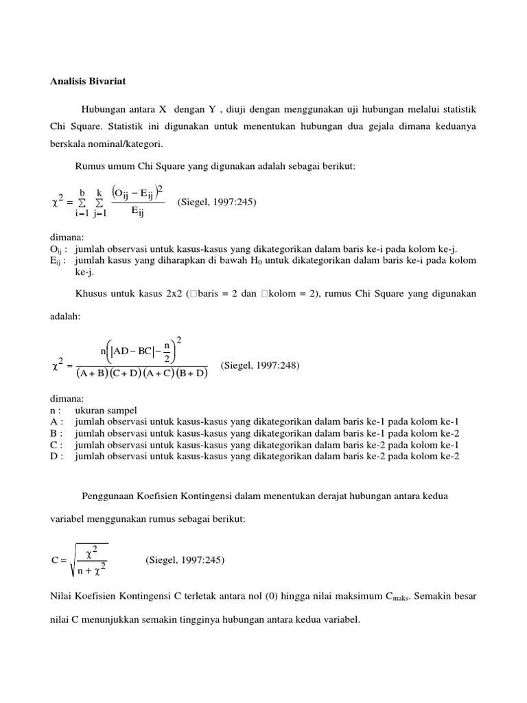Teori Uji Chi Kuadrat Chi Square