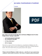 Huffington Post Benigno Aquino, Transformational or Transitional Leadership