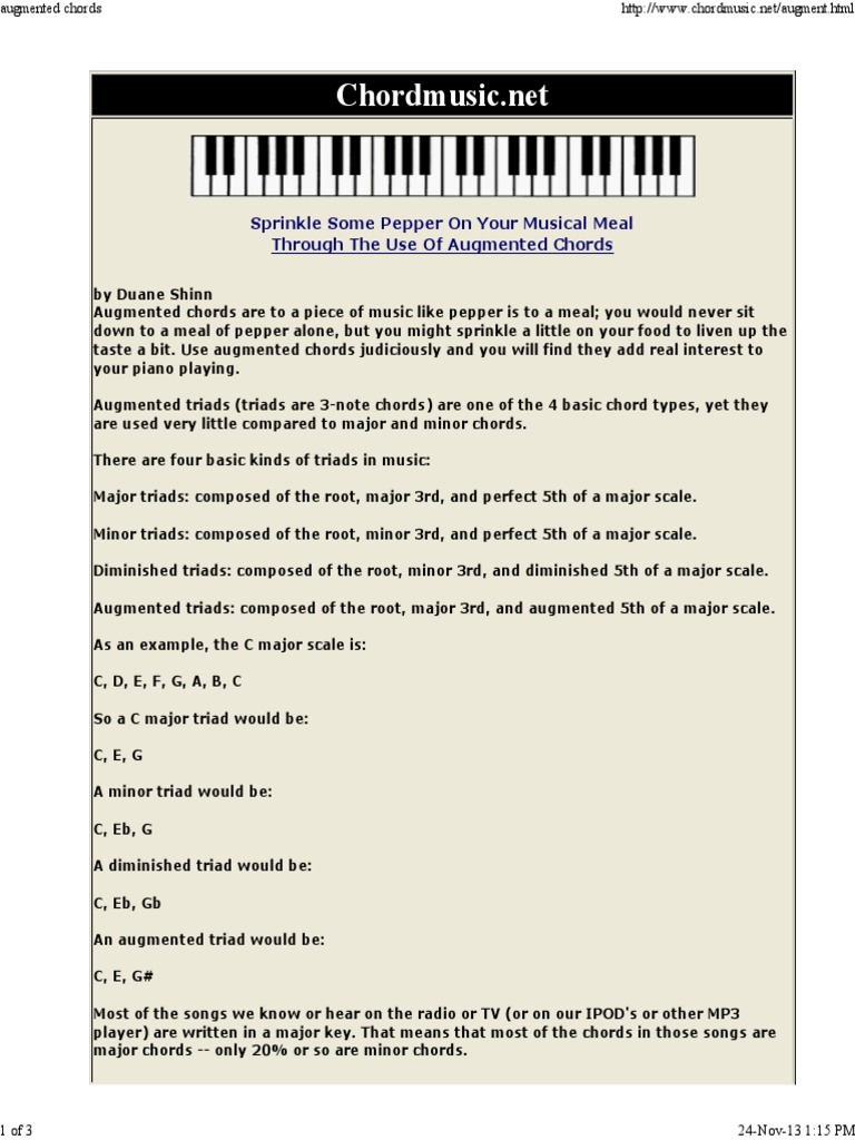 Augmented Chords Pdf Chord Music Harmony