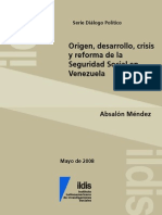 Origen, Desarrollo, Crisis y Reforma de La Seguridad Social en Venezuela.