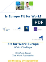 Fit For Work Europe: Launch by Steve Bevan