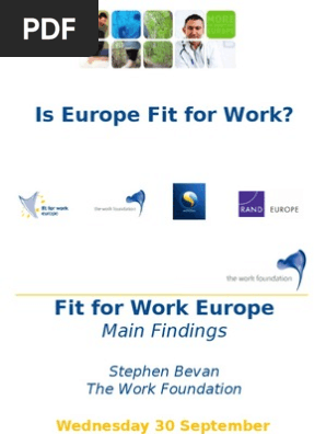 Fit for Work Europe: Launch by Steve Bevan