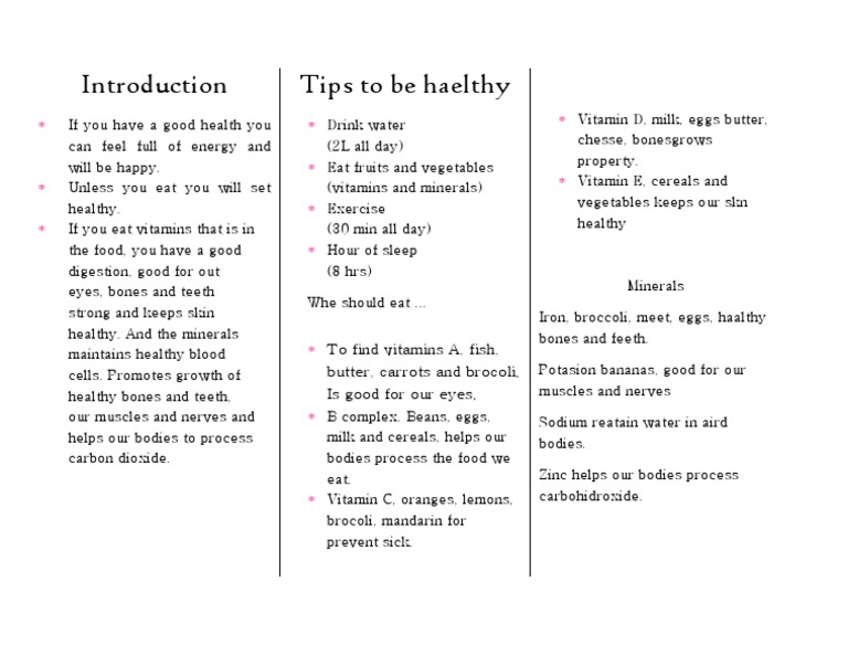 Essential Tips for Healthy Living | PDF