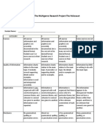 Multigenre Rubric Sheet
