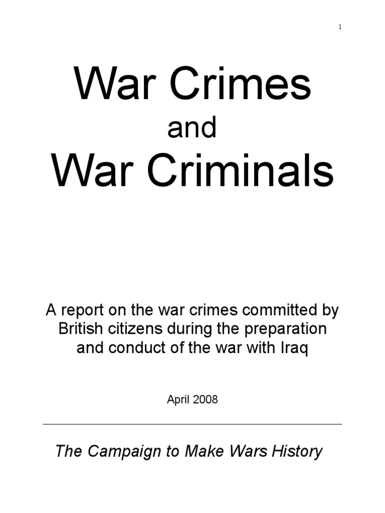 War Crimes and War Criminals War Crime Crimes