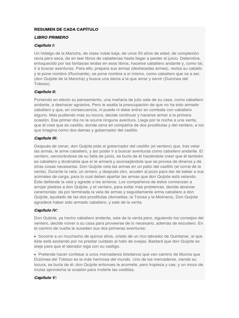 All About The Usa Resumen Por Capitulos Resumen Don Quijote Vicens Vives | PDF | Don Quijote | Miguel De Cervantes