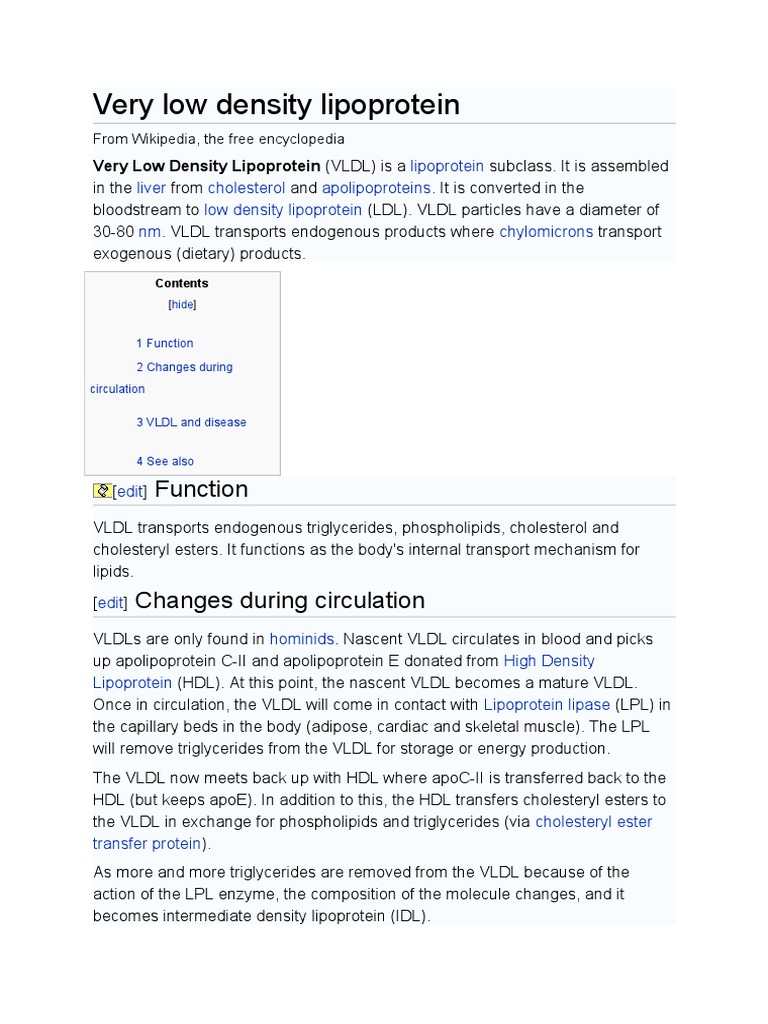 Understanding Very Low Density Lipoprotein | PDF | Self-Improvement ...