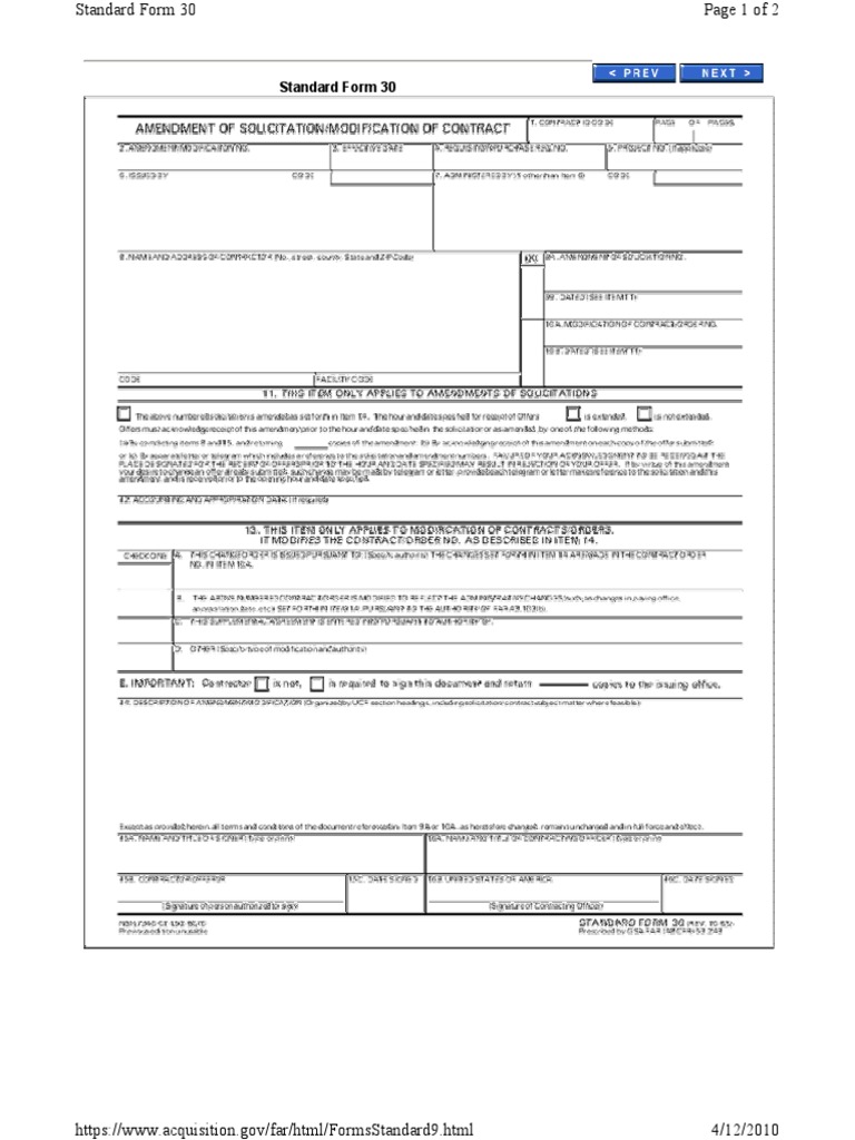 Standard Form 30 Overview | PDF | Business