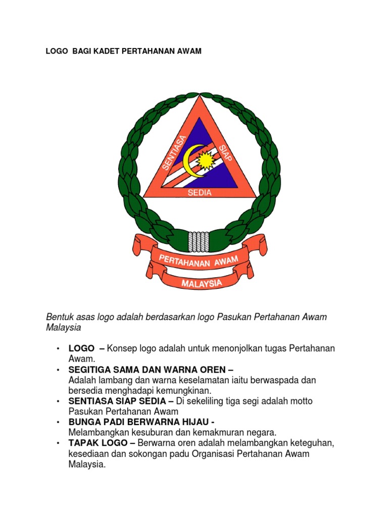 Logo Bagi Kadet Pertahanan Awam Pdf