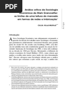 A sociologia econômica de granovetter