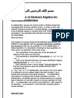 Explanation of Abstract Algebra for Non Mathematicians