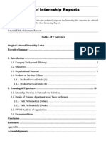 Format For Internship Report