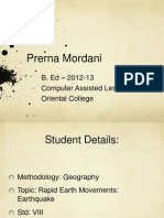 Prerna Mordani: B. Ed - 2012-13 Computer Assisted Lesson Oriental College