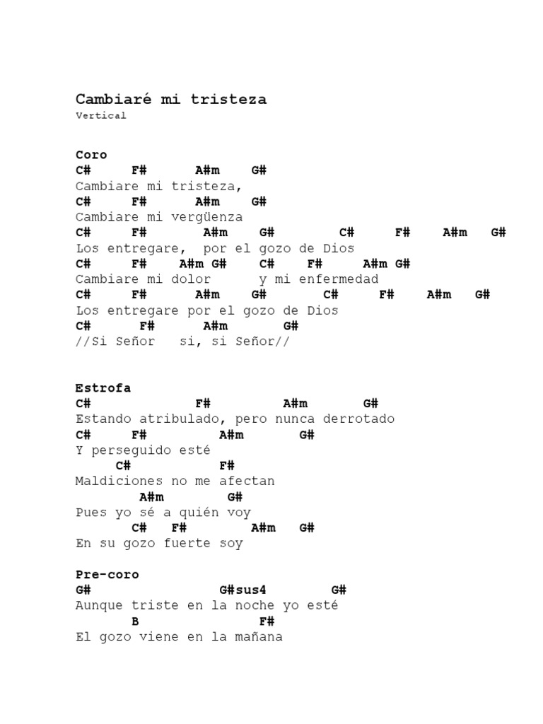 Cambiaré Mi Tristeza (C#) | PDF