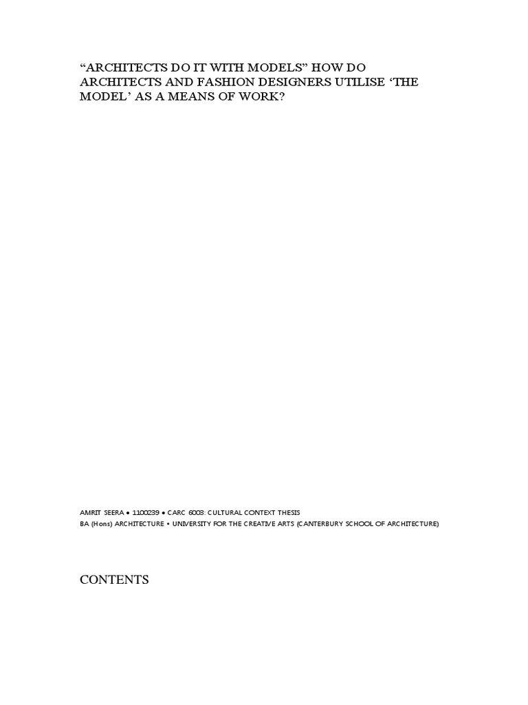 Architects and Fashion: The Model Connection | PDF | Reality | Fashion