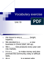 Vocabulary Exercise Unit 19