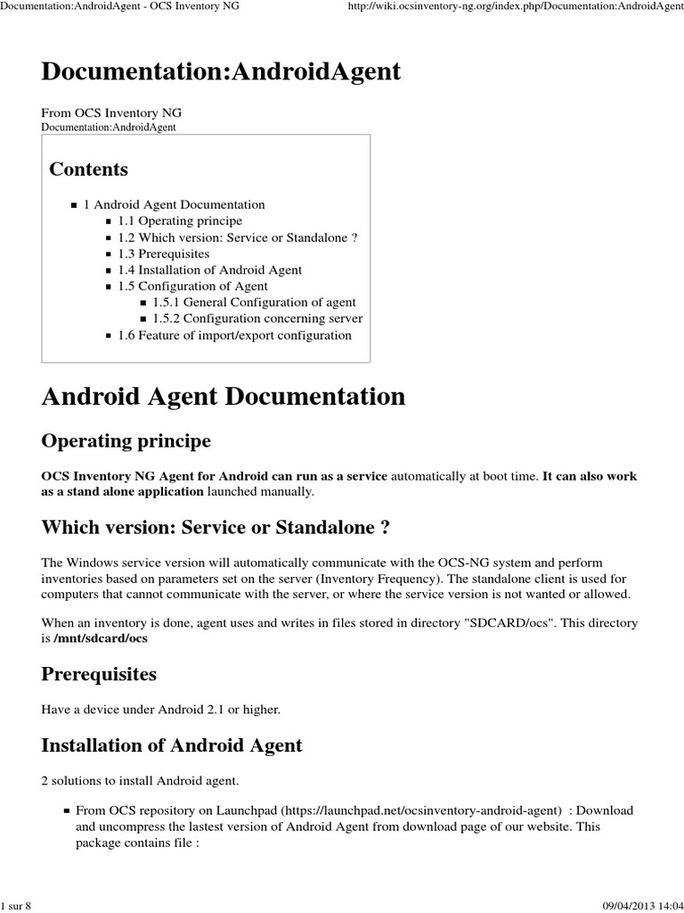 Android Agent for OCS Inventory NG | PDF | Android (Operating System ...