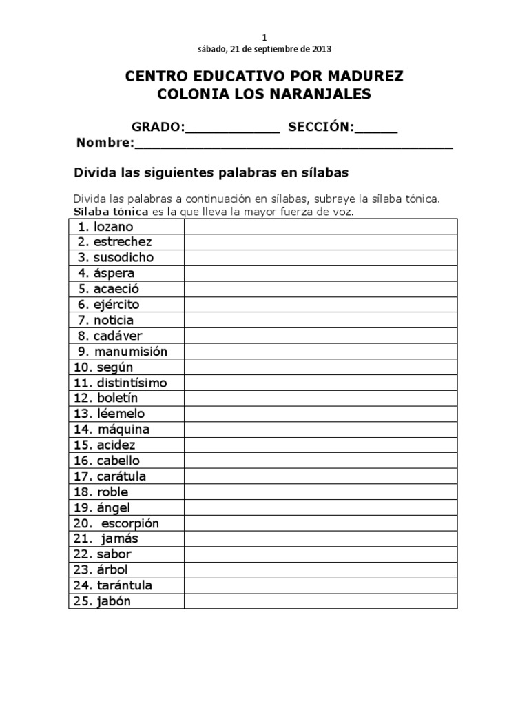 Ejercicios de Acentuación para Niños | PDF | Voz humana | Fonética, image size:768x1024