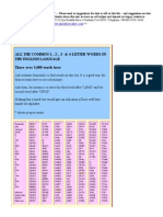 All the Common 1-, 2-, 3- & 4-Letter Words