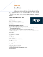 Cardiac Conditions: Client Assessment Data Base Activity/Rest