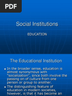 Social Institutions: Education