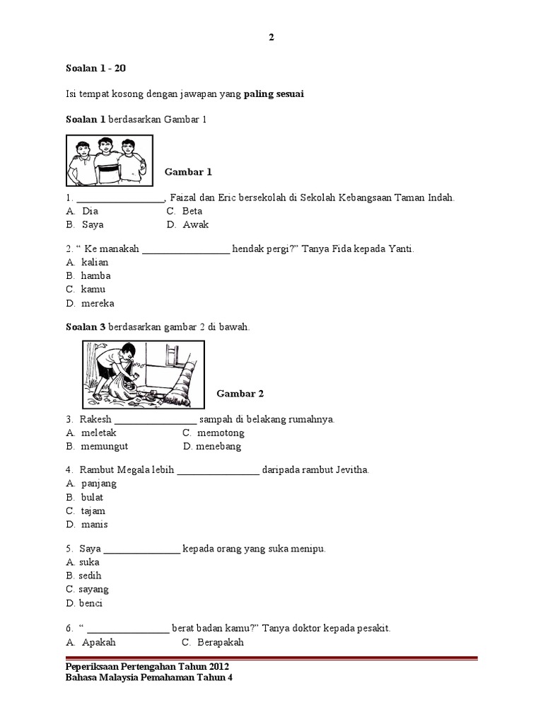 Kertas pemahaman tahun 4