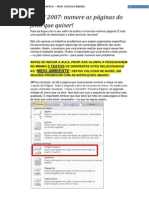 Word - numerar páginas